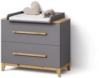 Livinity&reg; Wickelkommode Mailo, Grau/Artisan/Artisan, mit 2 Schubladen