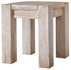 Massivmoebel24 Hocker NATURE&nbsp;WHITE (Hocker Akazie 40x40x45 white&nbsp;stone...