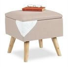 relaxdays Stauraumhocker Hocker mit Stauraum, Beige