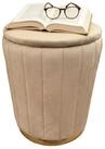 relaxdays Stauraumhocker Hocker aus Samt mit Stauraum, Coffee