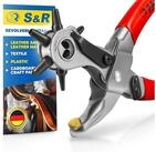 S&R Revolverlochzange MADE IN GERMANY, f&uuml;r Leder, G&uuml;rtel, Gurte,...