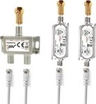 TronicXL 2-Fach Antennenverteiler Splitter 40dB Sat Verst&auml;rker HD Satellit TV