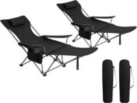 Woltu Campingstuhl (2 St), klappbar f&uuml;r Outdoor mit Armlehnen Getr&auml;nkehalter