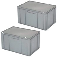 BRB-Lagertechnik Aufbewahrungsbox BRB 2 Eurobeh&auml;lter mit Deckel,...