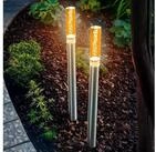 esotec LED Gartenleuchte 2x Solar Steckleuchten TWINS H35cm 0,55lm...