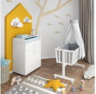 VitaliSpa&reg; Babybett Noah, Wei&szlig;, 40x90 mit Rollen, 1-tlg.