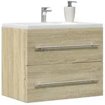 vidaXL Schrankmodule Waschbeckenunterschrank Sonoma-Eiche 60x38,5x48cm...