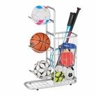 relaxdays Sportger&auml;te-Regalwagen Ballst&auml;nder mit 3 Ablagen und Korb, 1-tlg.,...