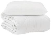 vidaXL Bett Bettdecke mit Kissen 2 Stk. Wei&szlig; Mikrofaser (2-tlg)