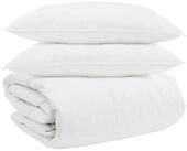 vidaXL Bett Bettdecken Set mit Kissen 3 Stk. Wei&szlig; Daunenfeder (3-tlg)