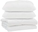 vidaXL Bett Bettdecke mit Kissen 3 Stk. Wei&szlig; Mikrofaser (3-tlg)