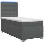 vidaXL Bett Boxspringbett mit Matratze Dunkelgrau 100 x 200 cm Stoff (1-tlg)