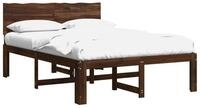 vidaXL Bett Doppelbettgestell mit Kopfteil ROSTOCK Dunkelbraun 160 x 200 cm...