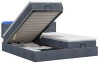 vidaXL Bett Ottoman-Bett mit Matratze und LED Dunkelgrau 200 x 200 cm Samt...