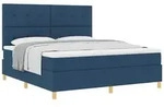 vidaXL Bett Boxspringbett mit Kopfteil Blau 180 x 200 cm Stoff (1-tlg) blau