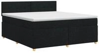 vidaXL Bett Boxspringbett mit Matratze Schwarz 140 x 200 cm Stoff (1-tlg)