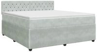 vidaXL Bett Boxspringbett mit Matratze Hellgrau 180 x 200 cm Samt (1-tlg)