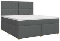 vidaXL Bett Boxspringbett mit Matratze Dunkelgrau 140 x 190 cm Stoff (1-tlg)
