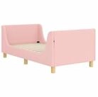 vidaXL Bett Kinderbettgestell mit Kopfteil Rosa 80 x 160 cm Boucl&eacute; (1-tlg)
