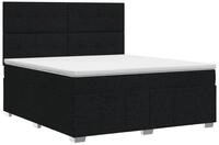 vidaXL Bett Boxspringbett mit Matratze Schwarz 140 x 190 cm Stoff (1-tlg)