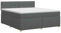 vidaXL Bett Boxspringbett mit Matratze Dunkelgrau 180 x 200 cm Stoff (1-tlg)