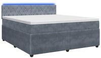 vidaXL Bett Boxspringbett mit Matratze Dunkelgrau 180 x 200 cm Samt (1-tlg)