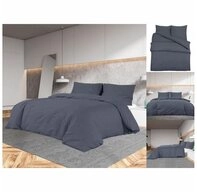 vidaXL Bettw&auml;sche Bettw&auml;sche-Set Anthrazit 240x220 cm Baumwolle Bettbezug