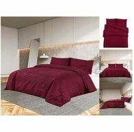 vidaXL Bettw&auml;sche Bettw&auml;sche-Set Bordeauxrot 220x240 cm Baumwolle Bettbezug