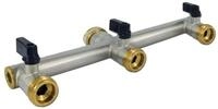 puteus Absperrventil Messing Wasserverteiler 3 fach 3/4 Zoll 3 Wege Verteiler...