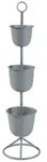 en.casa Blumenst&auml;nder, &raquo;Alphen&laquo; mit 3 T&ouml;pfen 110x&Oslash;28cm Metall Grau grau &Oslash;...