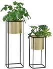 en.casa Blumenst&auml;nder (Set, 2er), &raquo;Mettet&laquo; Pflanzenst&auml;nder 2er Set Metall