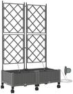 vidaXL Blumentopf Garten Blumenk&uuml;bel mit Bew&auml;sserung und R&auml;dern 2 Stk....