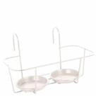 Jardifer Blumenkastenhalter Haken-Blumentopfhalter 2 T&ouml;pfe klein, wei&szlig;