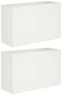 vidaXL Blumentopf Garten-Pflanzgef&auml;&szlig; 2 stk. Wei&szlig; 80 x 40 x 50 cm (2 St)