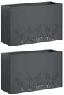 vidaXL Blumentopf Garten-Pflanzgef&auml;&szlig; 2 Stk. Anthrazit 80 x 20 x 49 cm (2 St)
