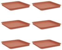 vidaXL Blumentopf Quadratisches Blumentablett 6 stk. Ziegelrot 36 x 36 x 2,5 cm...