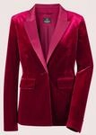Longblazer MADELEINE "Samtjacke Samtblazer mit Reverskragen", Damen, Gr. 38, rot