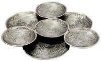 Wohnling Dekoschale WL7.560 Silber Metall 44cm Rund Standdeko Tischdeko...