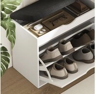 Vicco Schuhbank Schufy, Wei&szlig;/Schwarz, 60 x 51 cm mit 2 F&auml;chern (1-St)