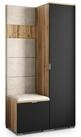 Masseno Garderobenschrank LORI 95 x 181 cm Garderoben-Set mit 1 T&uuml;r Eiche Wotan