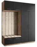 Masseno Garderobenschrank REMA 200 x 240 cm Garderoben-Set mit 2 T&uuml;ren Eiche...