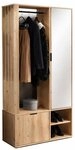 Masseno Garderobenschrank GRATA 100 x 189,4 cm Flurm&ouml;bel mit Spiegel und 1 T&uuml;r