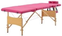vidaXL Massageliege Massageliege Klappbar 4-Zonen mit Holzgestell Rosa