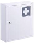 relaxdays Medizinschrank Abschlie&szlig;barer Medizinschrank mit Kreuz (3-St) grau