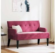 vidaXL Sitzbank, Chesterfield Bank Weinrot 112 x 65,5 x 75 cm Samt