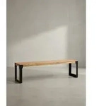 KADIMA DESIGN Sitzbank Esszimmerbank 120x40x45 cm Akazie Massivholz Metall