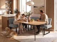 Beautysofa Eckbank VELTO (schwarzen Metallbeinen und bequemer Polsterung,...