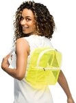 Boland Kost&uuml;m Rave Rucksack neon-gelb, F&uuml;r mehr Transparenz: durchsichtiger