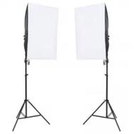 vidaXL Fotohintergrund, Fotostudio-Set mit Beleuchtung und Hintergrund