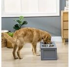 PawHut Futternapf Hunde Fressnapf mit Staumraum, Edelstahl, Grau 60 x 30 x 24...